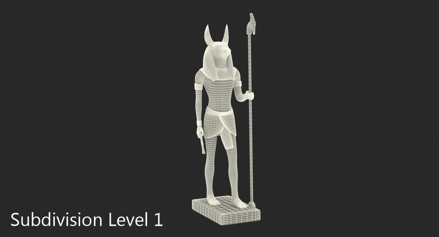 3D model Vintage Egyptian Anubis Statue