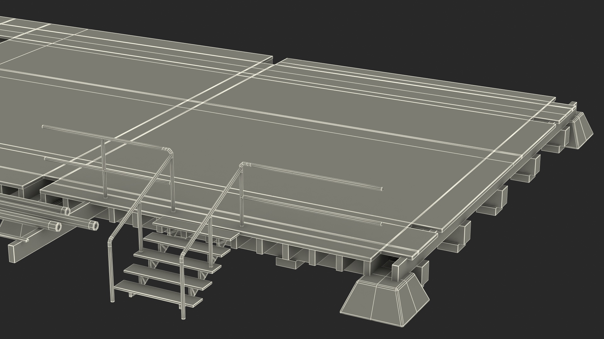 3D model Wooden Terrace for Oil Derrick