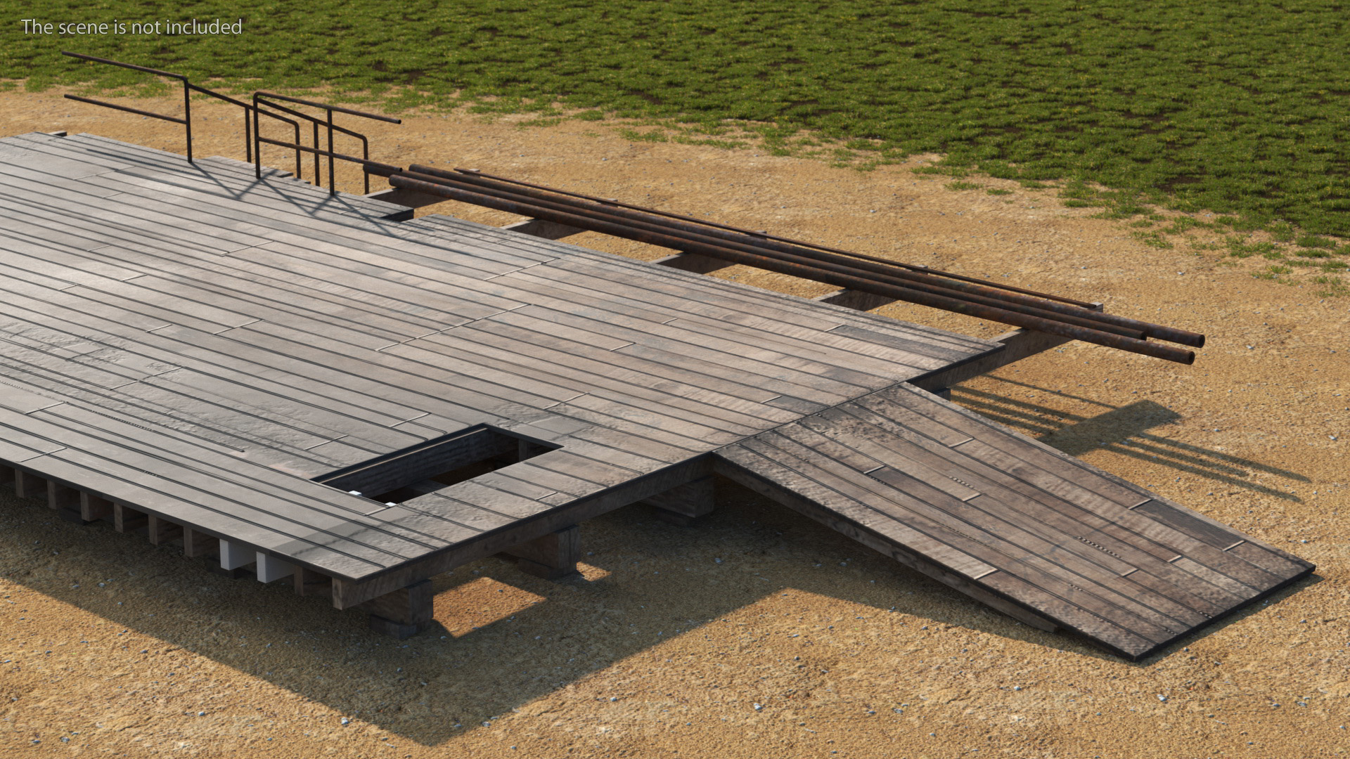 3D model Wooden Terrace for Oil Derrick