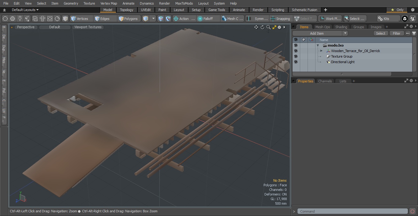 3D model Wooden Terrace for Oil Derrick