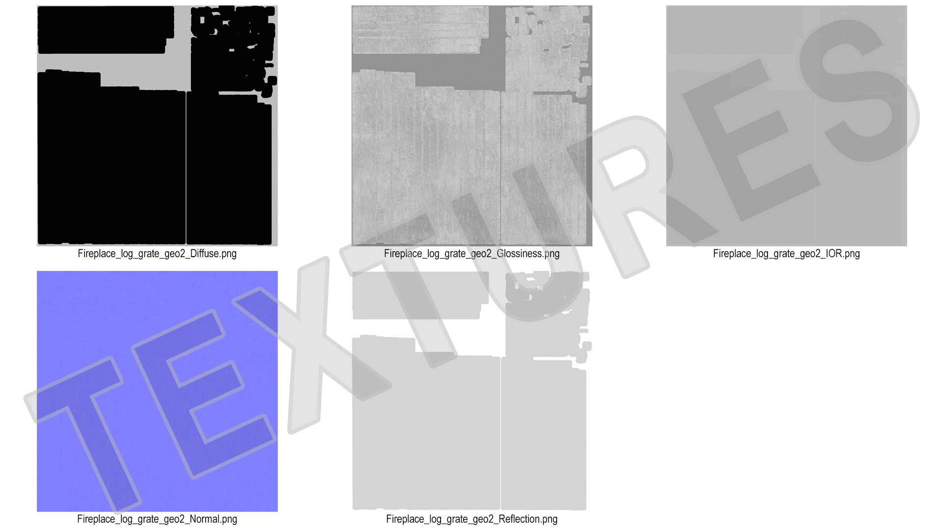 3D Vertical Fireplace Log Grate model