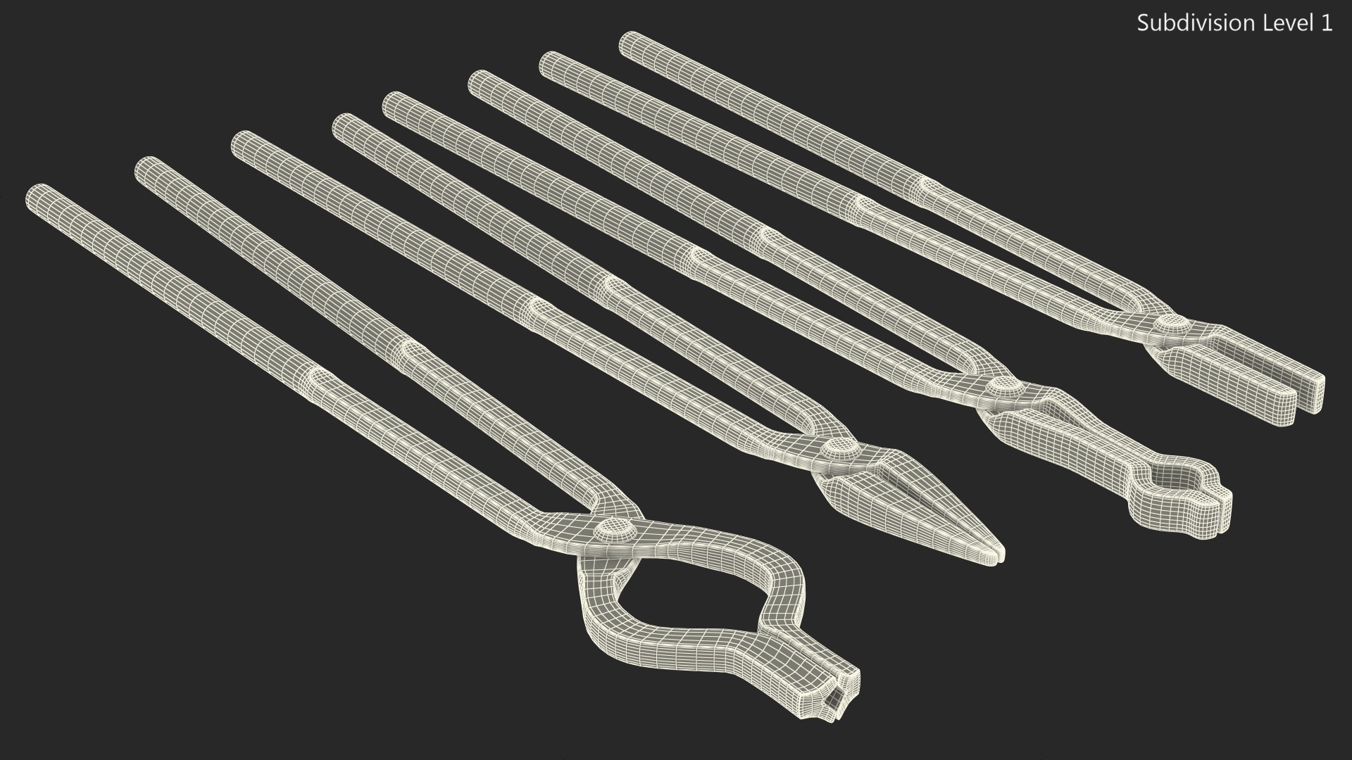 3D model Blacksmith Tongs Set