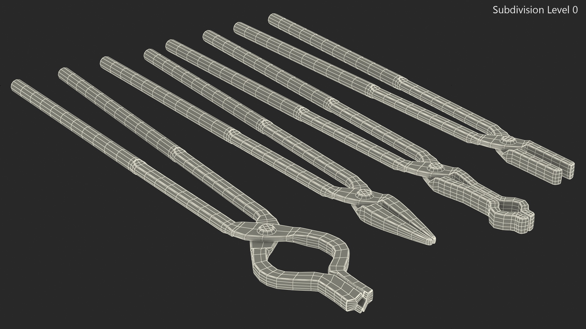 3D model Blacksmith Tongs Set