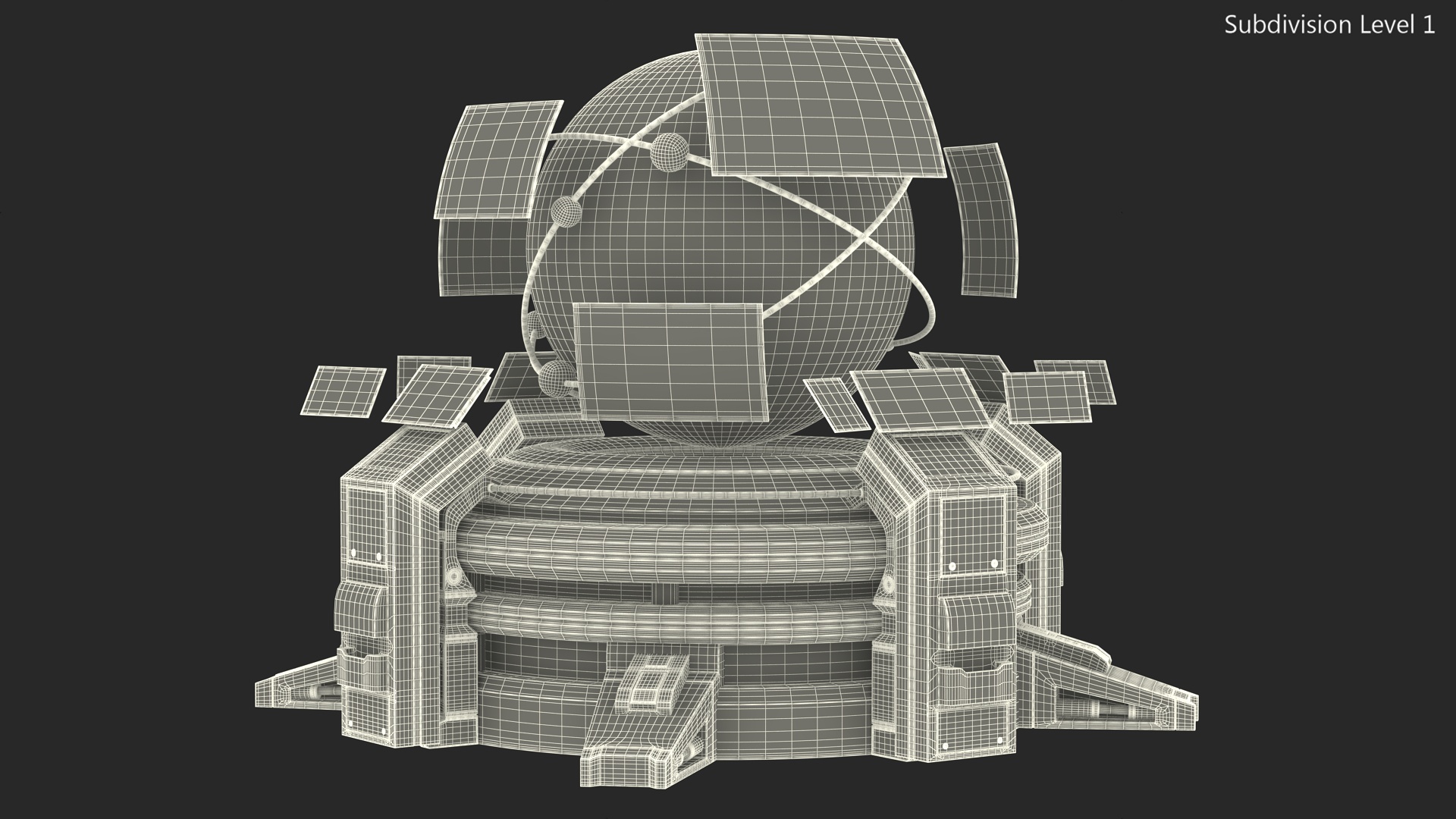 Futuristic Hologram Control Panel Black 3D model