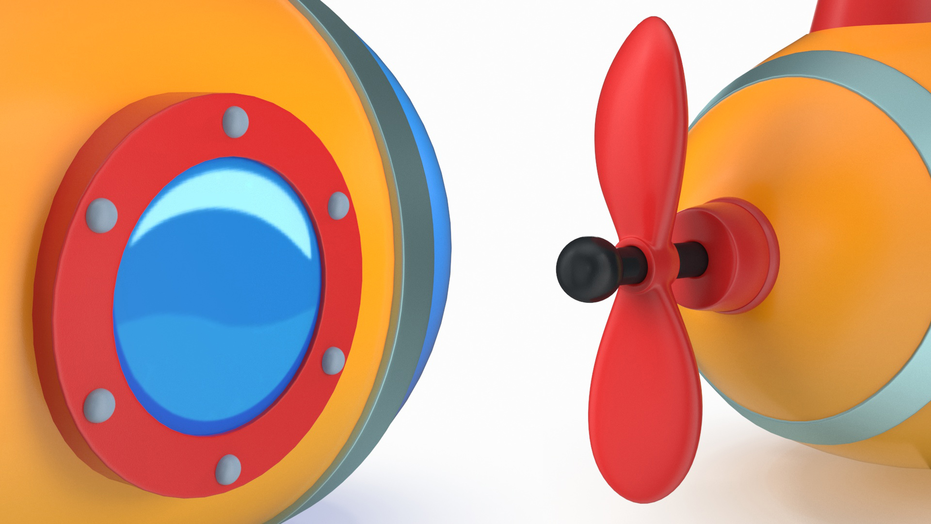 3D model Cartoon Style Submarine Yellow