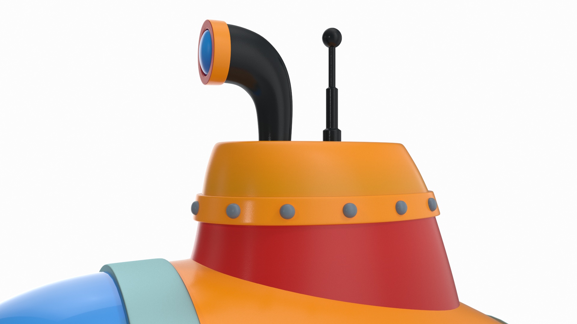 3D model Cartoon Style Submarine Yellow