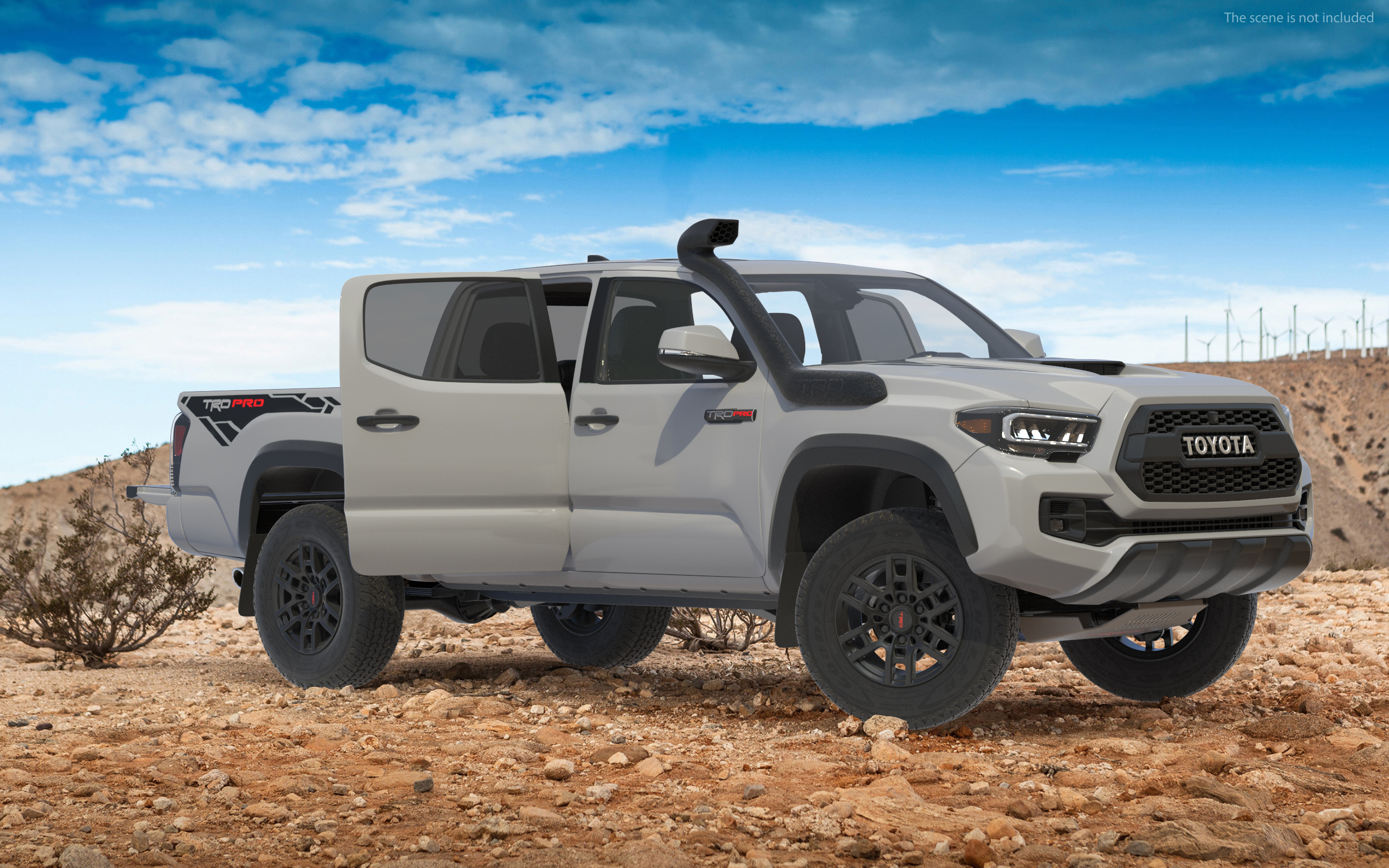 3D Toyota Tacoma TRD Pro Silver Sky Metallic 2021 Rigged model