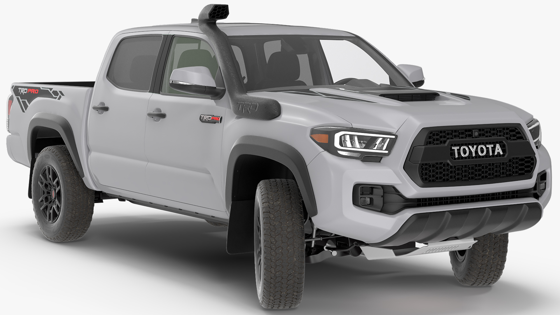 3D Toyota Tacoma TRD Pro Silver Sky Metallic 2021 Rigged model