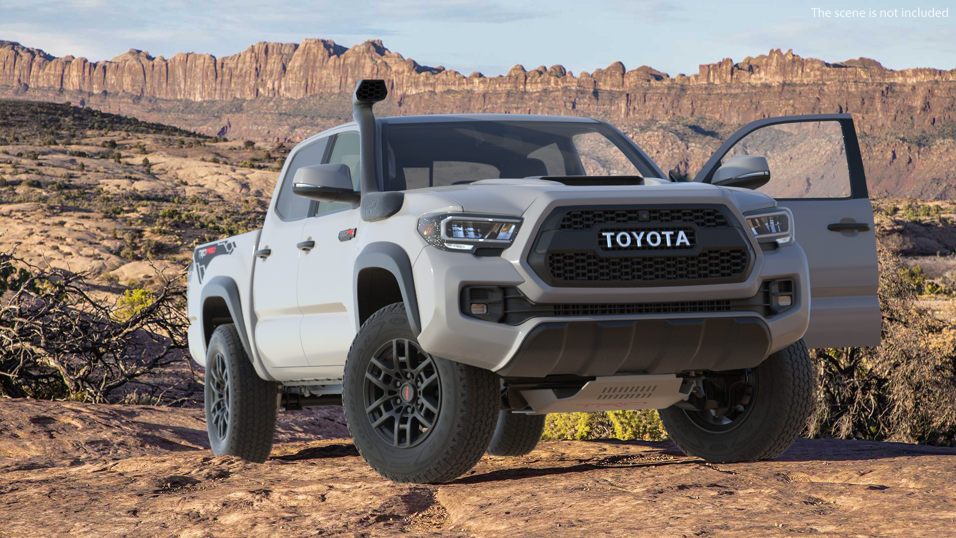 3D Toyota Tacoma TRD Pro Silver Sky Metallic 2021 Rigged model