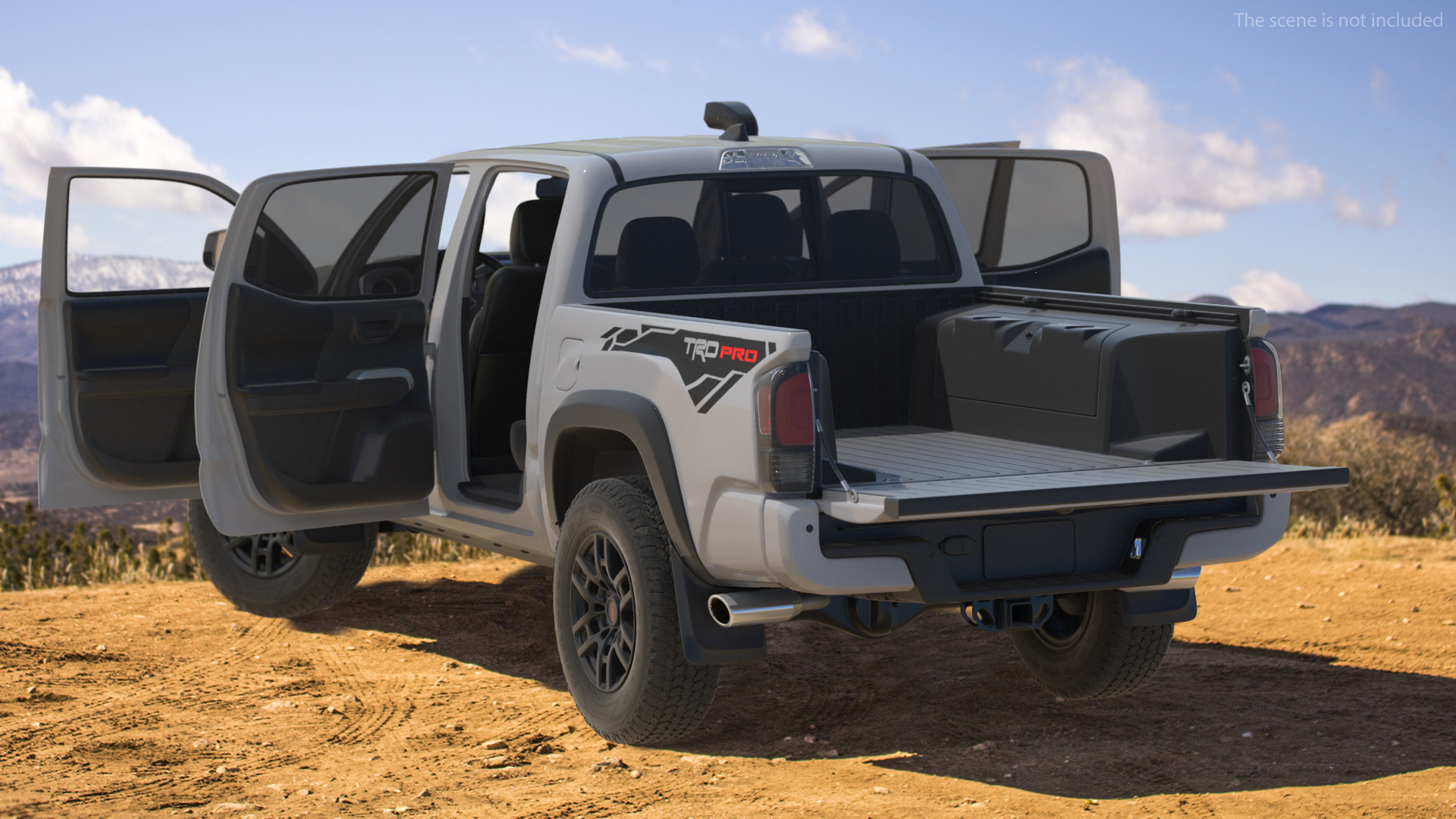 3D Toyota Tacoma TRD Pro Silver Sky Metallic 2021 Rigged model