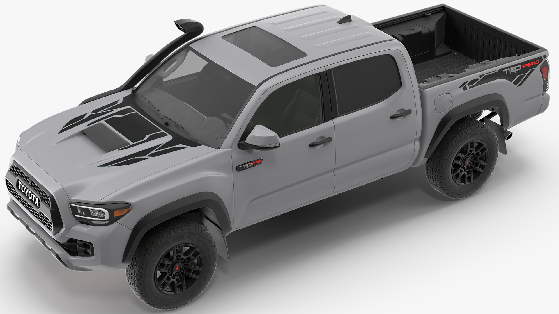3D Toyota Tacoma TRD Pro Silver Sky Metallic 2021 Rigged model