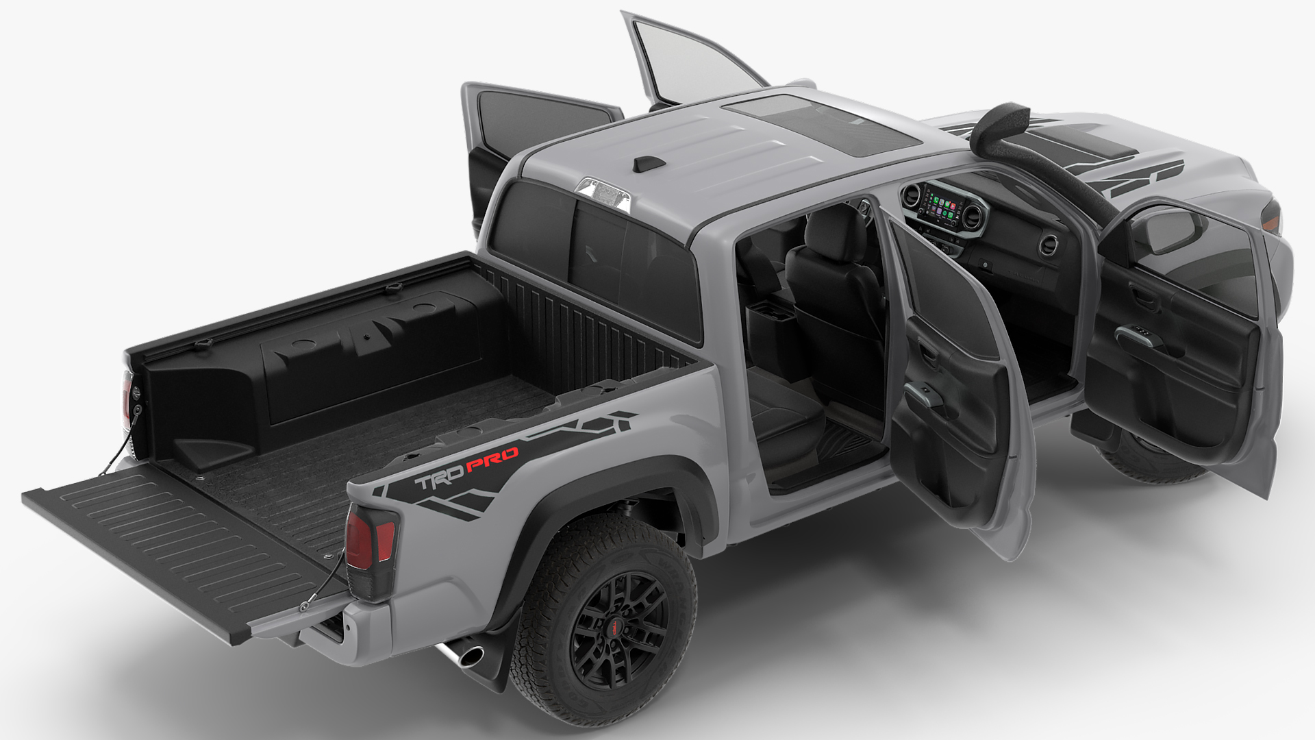 3D Toyota Tacoma TRD Pro Silver Sky Metallic 2021 Rigged model