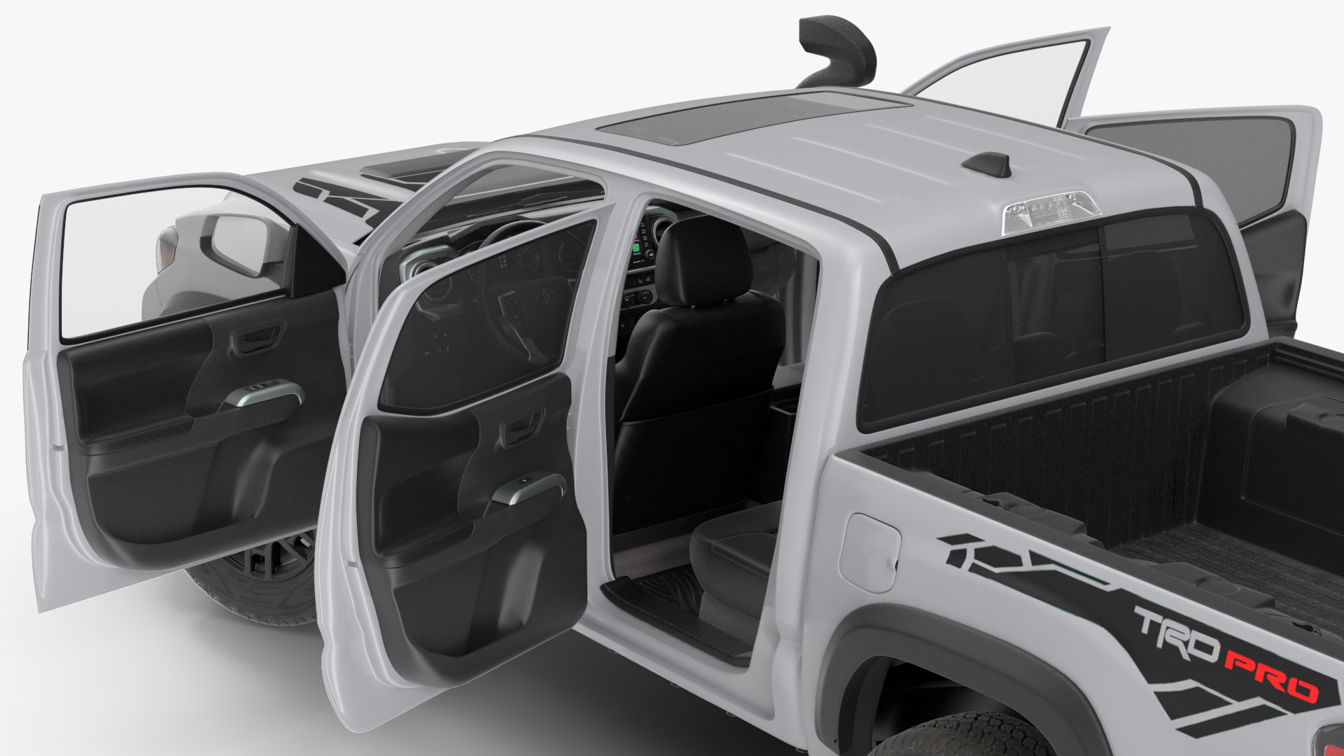 3D Toyota Tacoma TRD Pro Silver Sky Metallic 2021 Rigged model