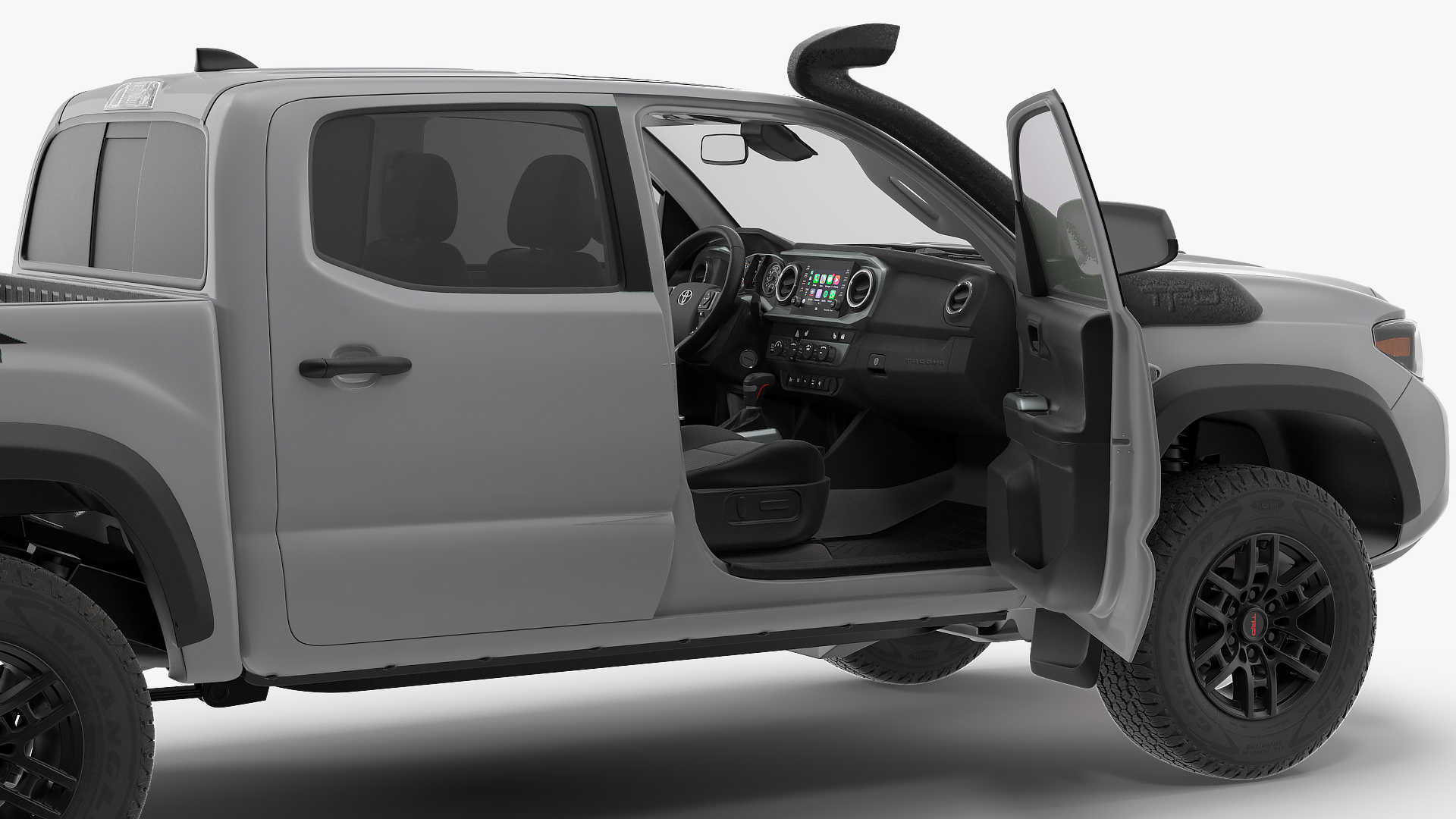 3D Toyota Tacoma TRD Pro Silver Sky Metallic 2021 Rigged model