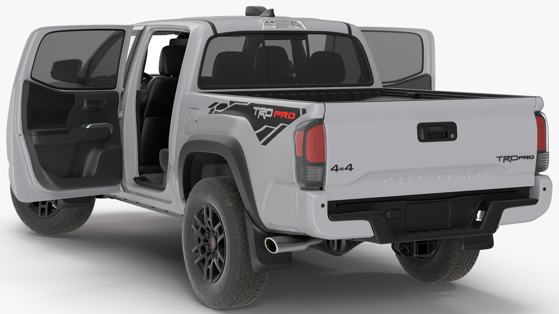3D Toyota Tacoma TRD Pro Silver Sky Metallic 2021 Rigged model