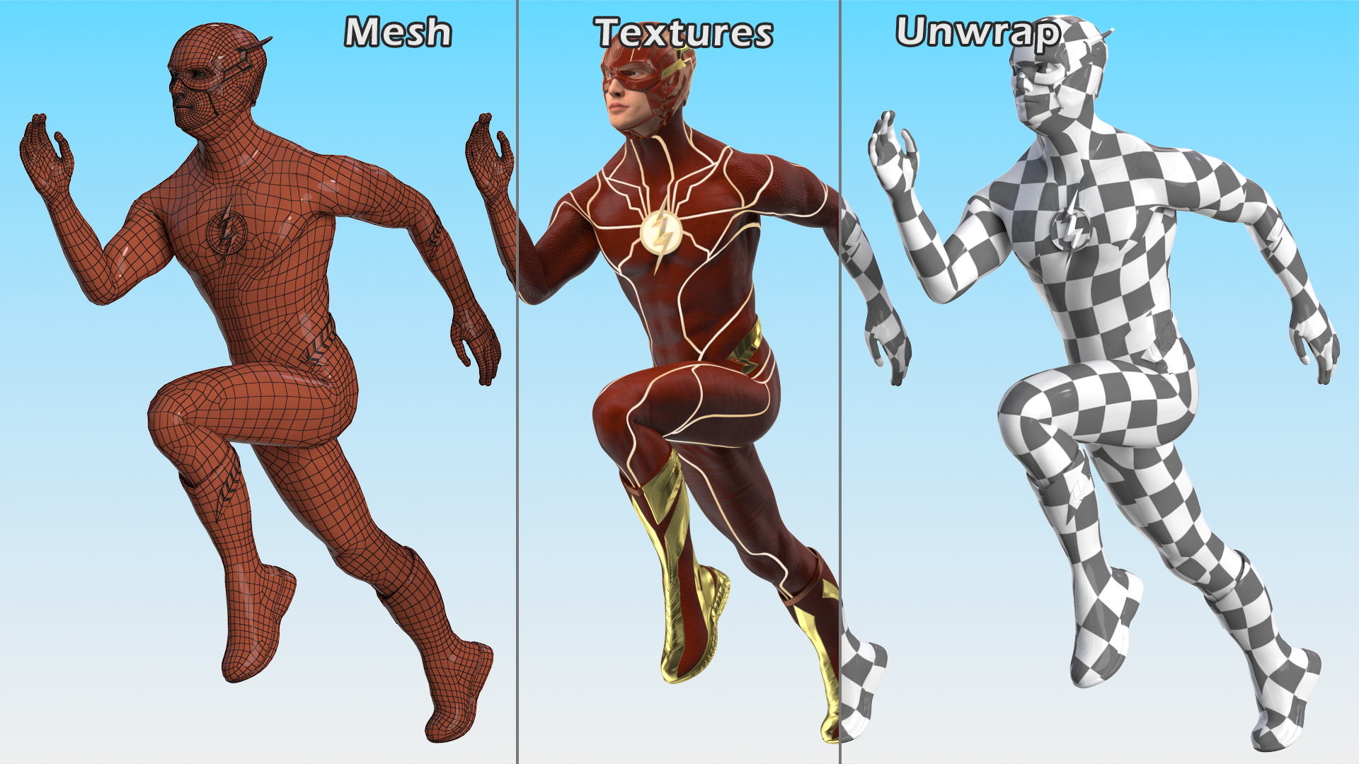3D Flash Running Pose model