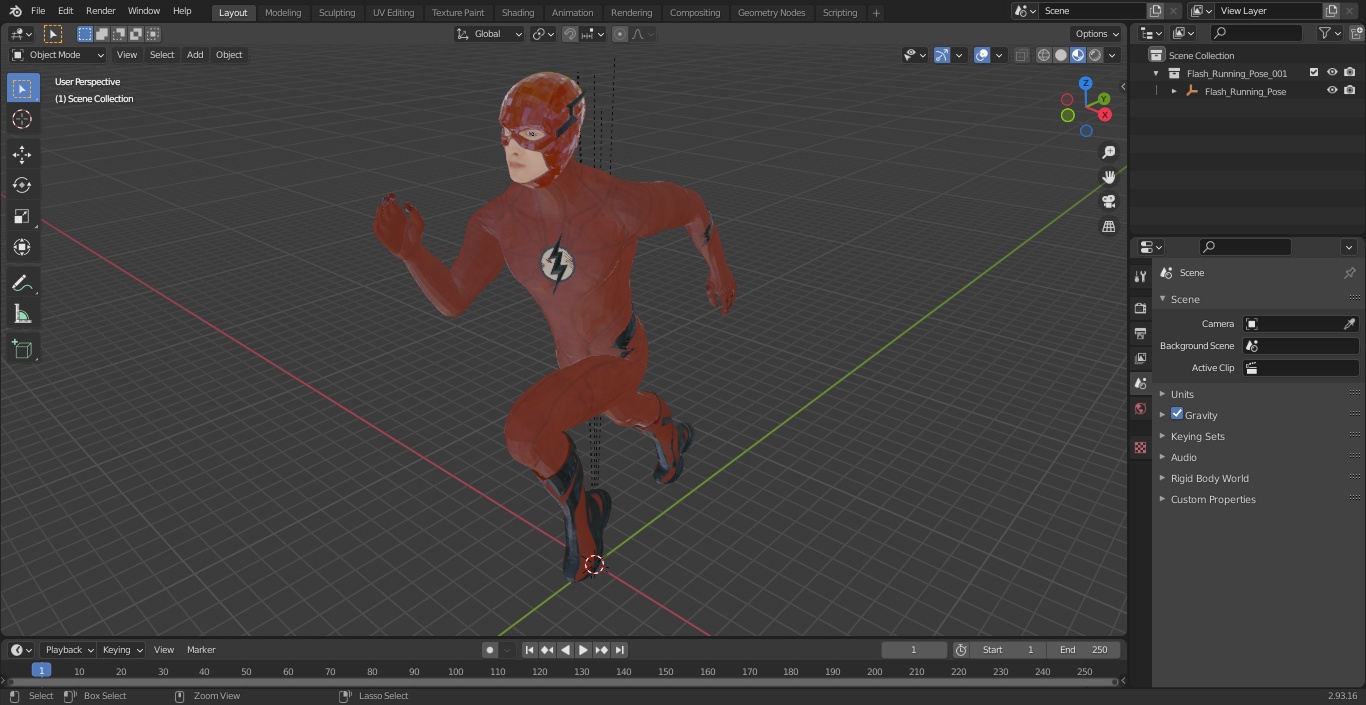 3D Flash Running Pose model