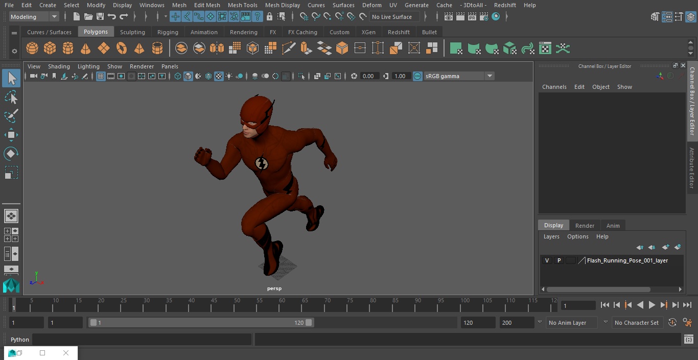 3D Flash Running Pose model