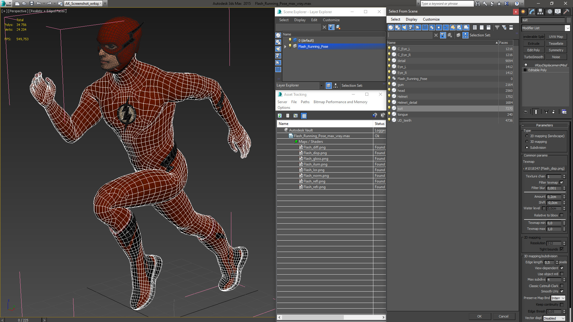 3D Flash Running Pose model