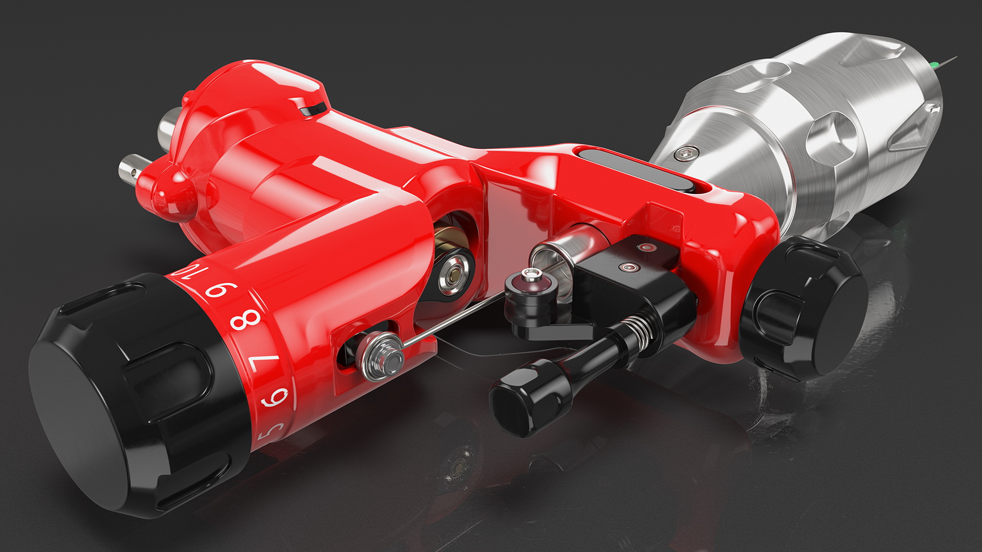 3D Professional Rotary Tattoo Machine Red model