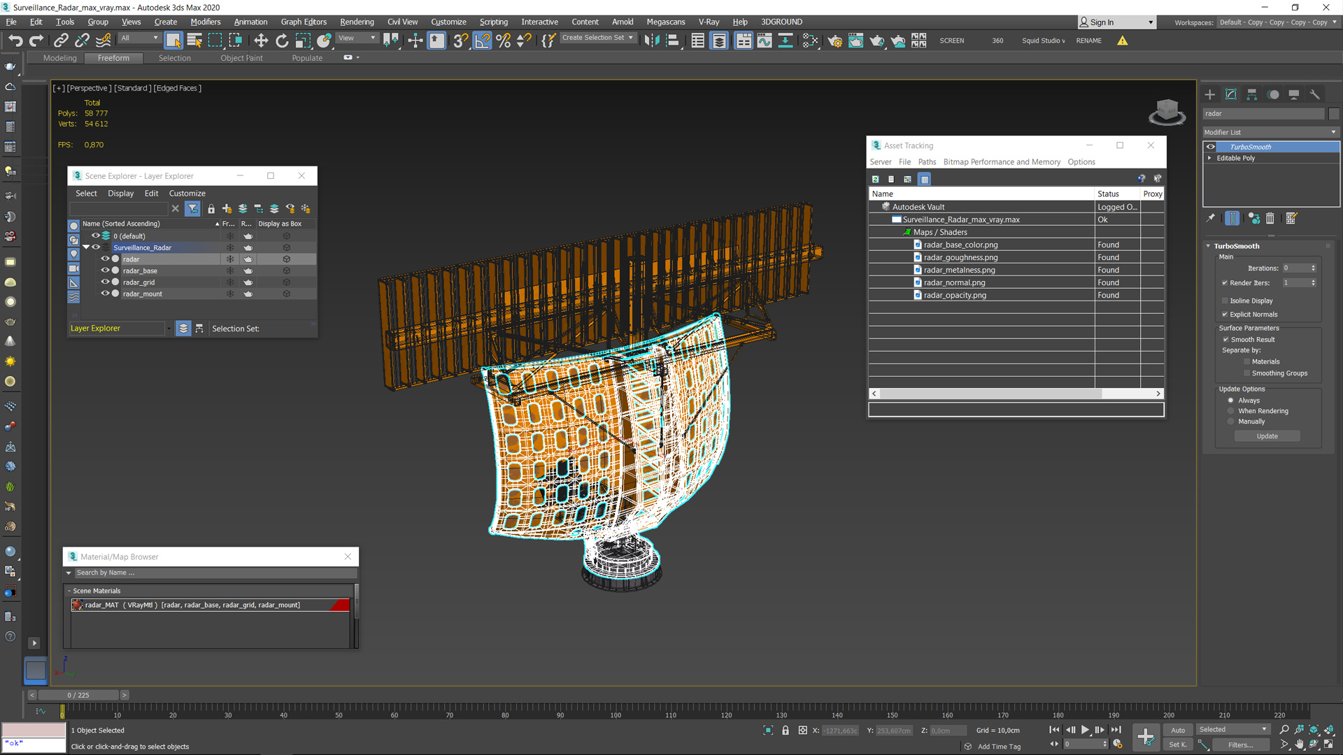 3D Surveillance Radar model