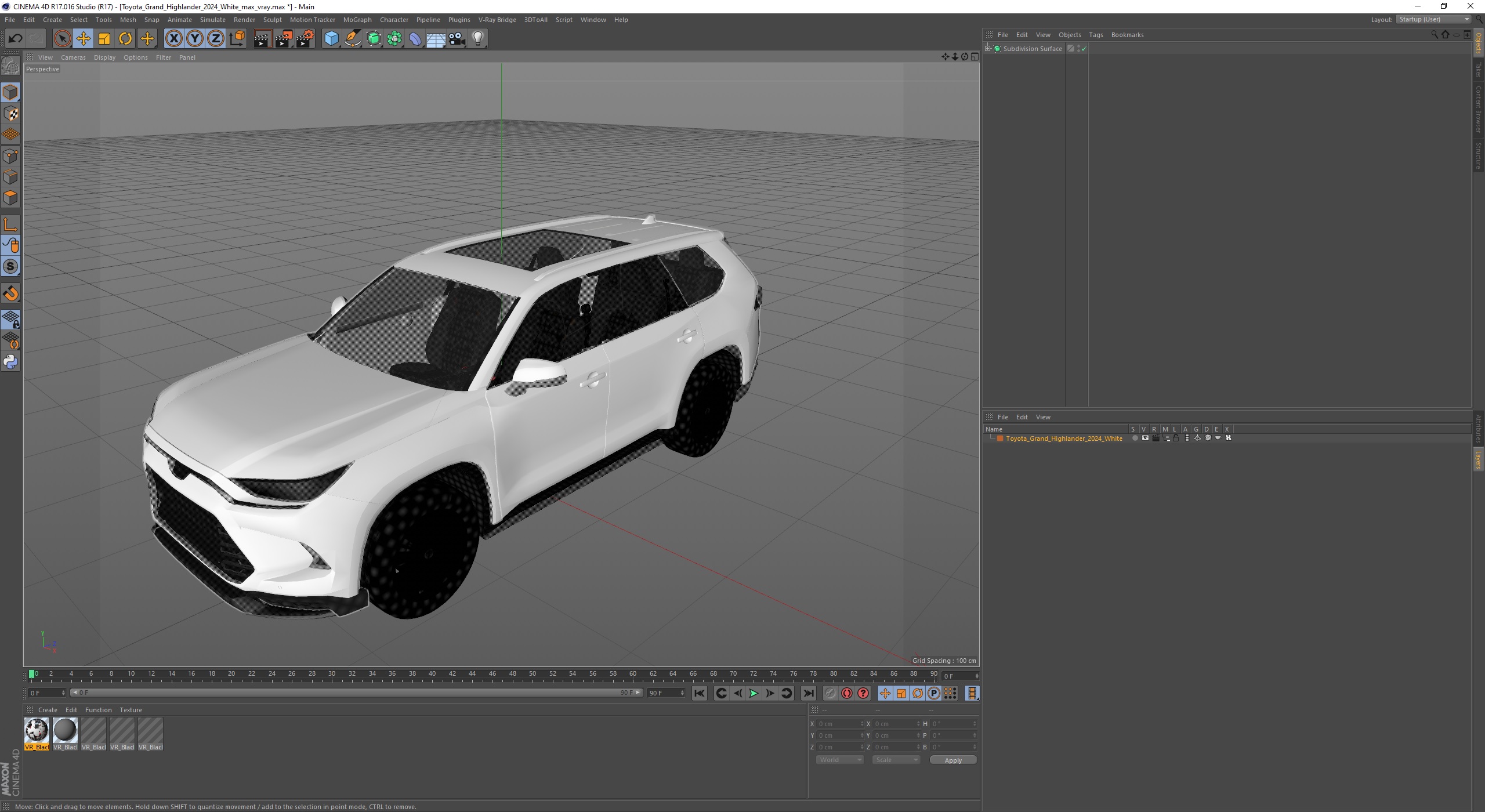 Toyota Grand Highlander 2024 White 3D model