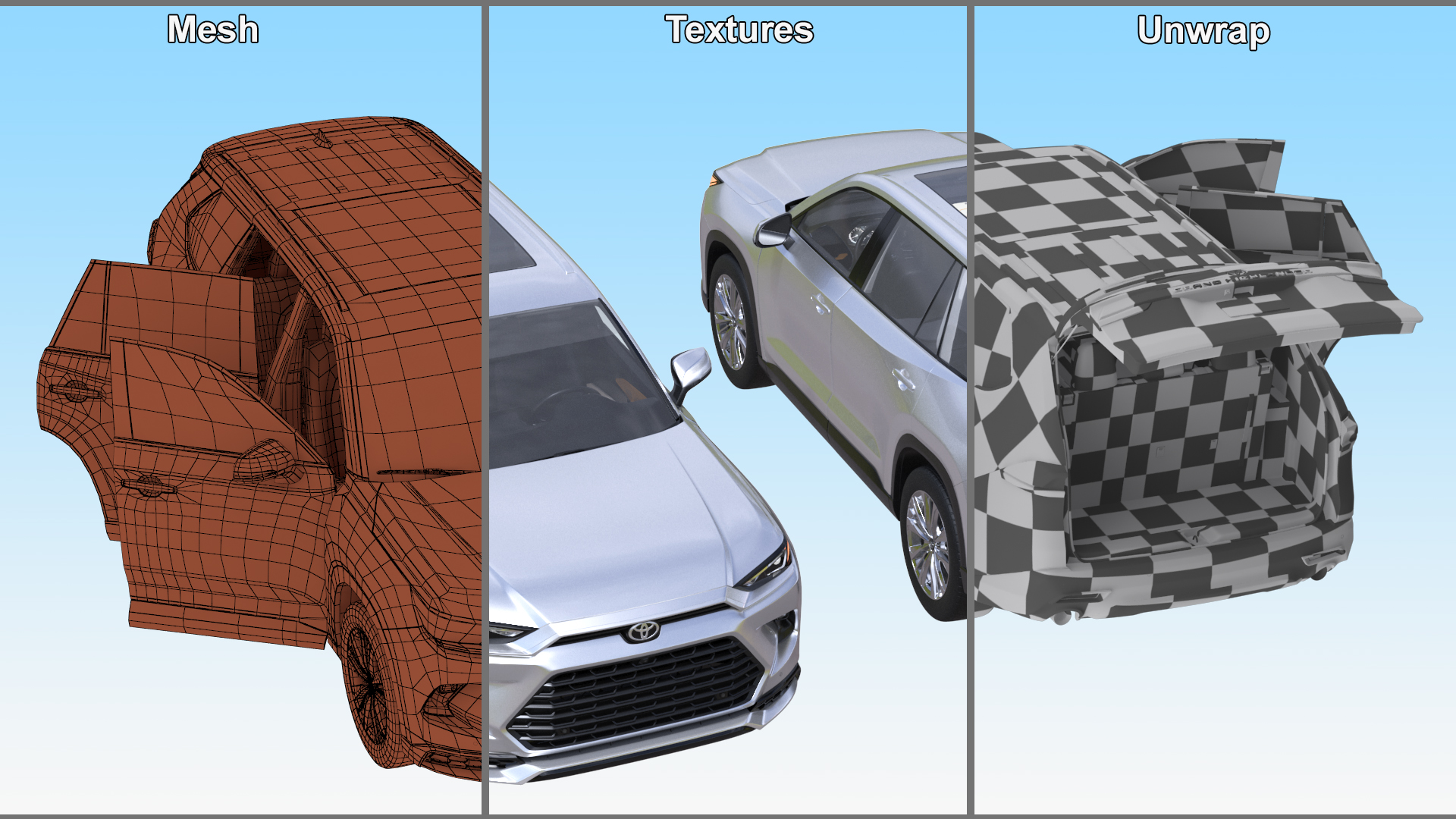 Toyota Grand Highlander 2024 White 3D model