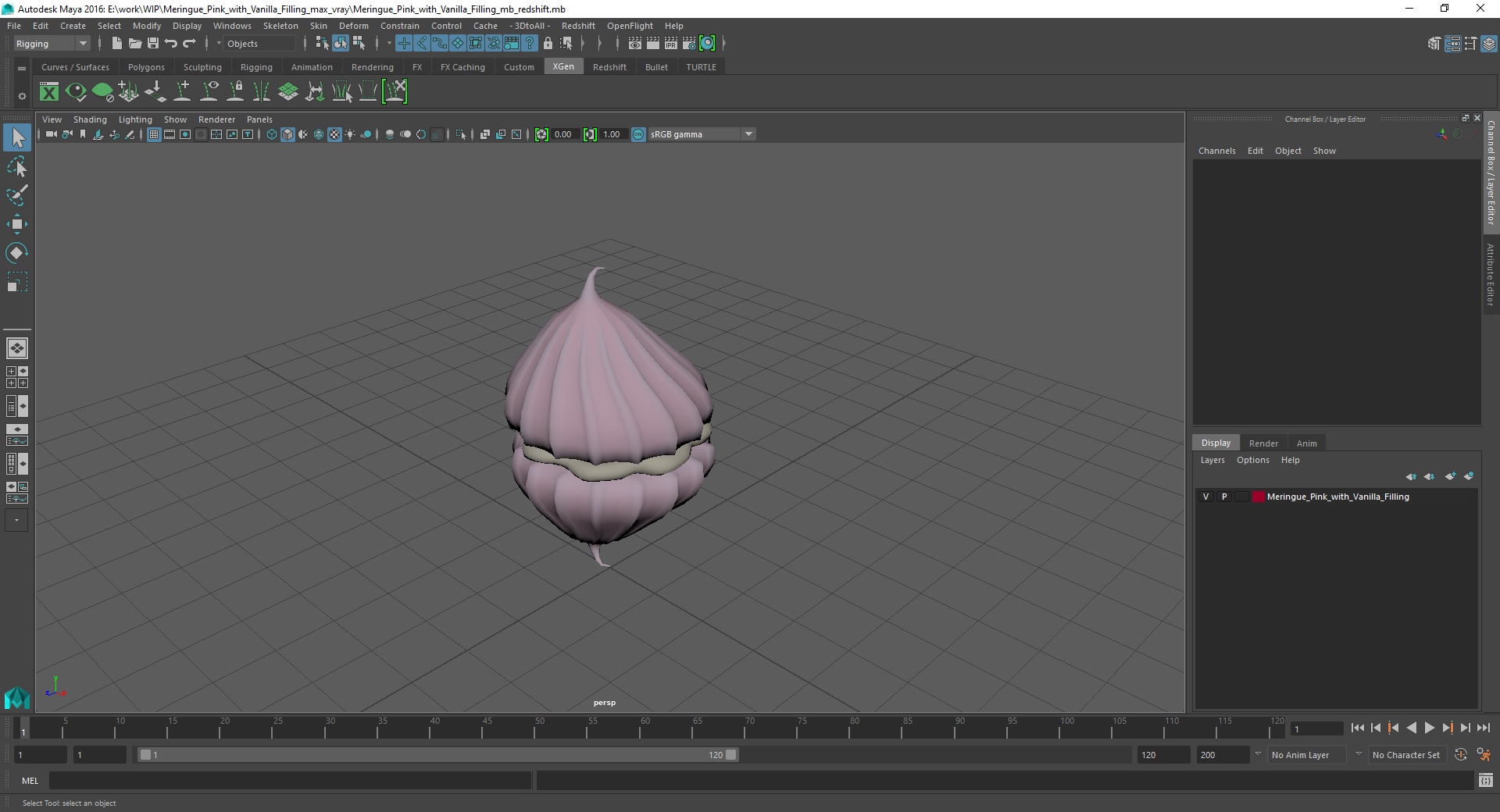 Meringue Pink with Vanilla Filling 3D model