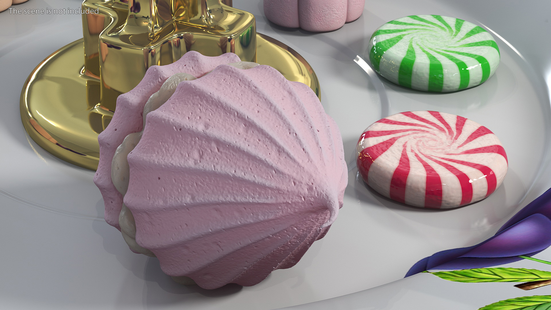 Meringue Pink with Vanilla Filling 3D model