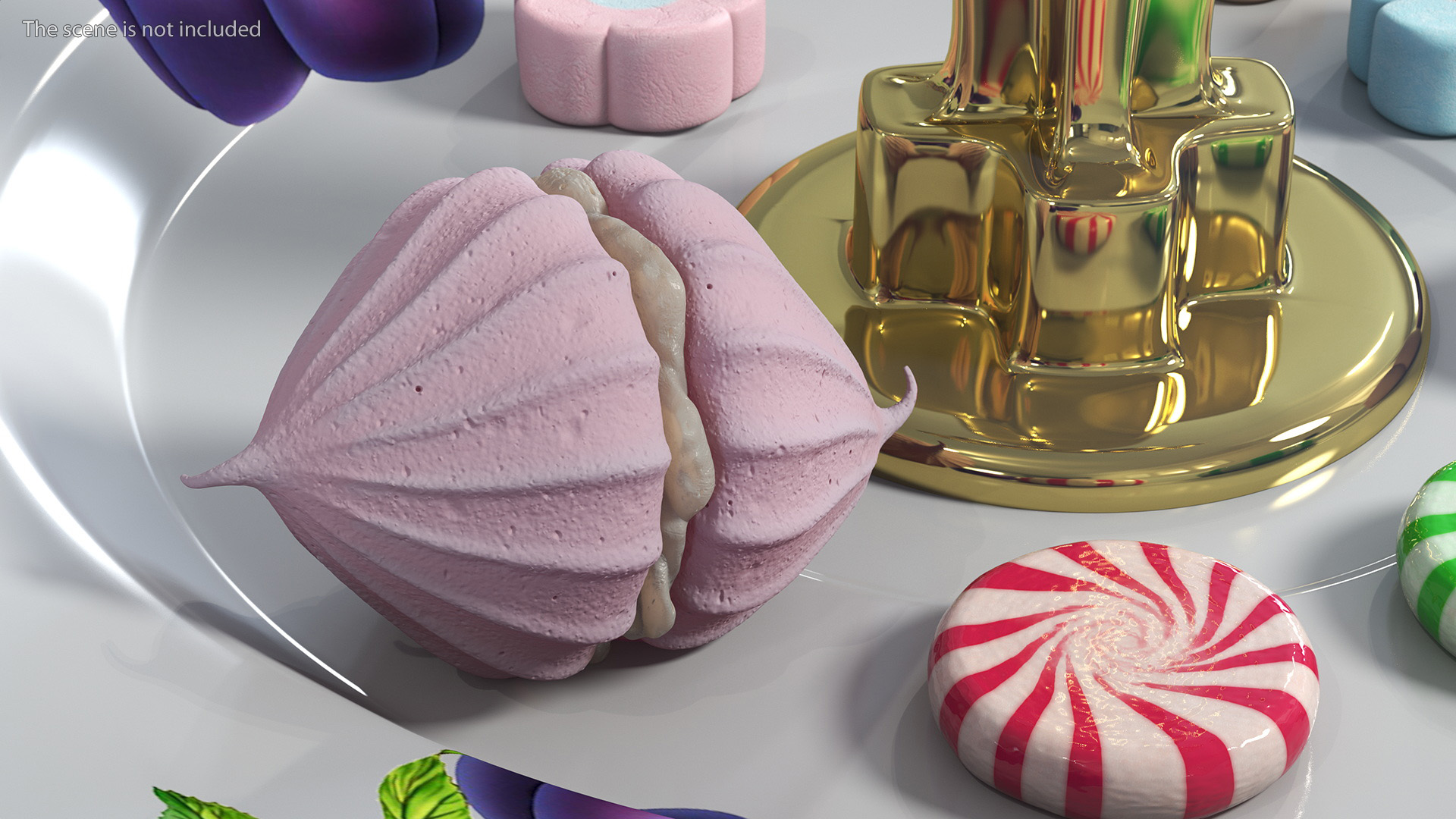 Meringue Pink with Vanilla Filling 3D model