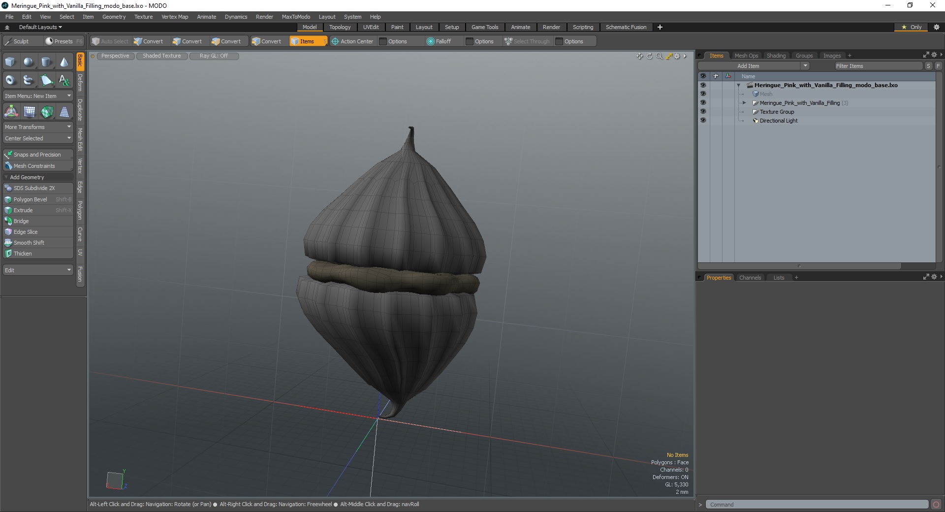 Meringue Pink with Vanilla Filling 3D model