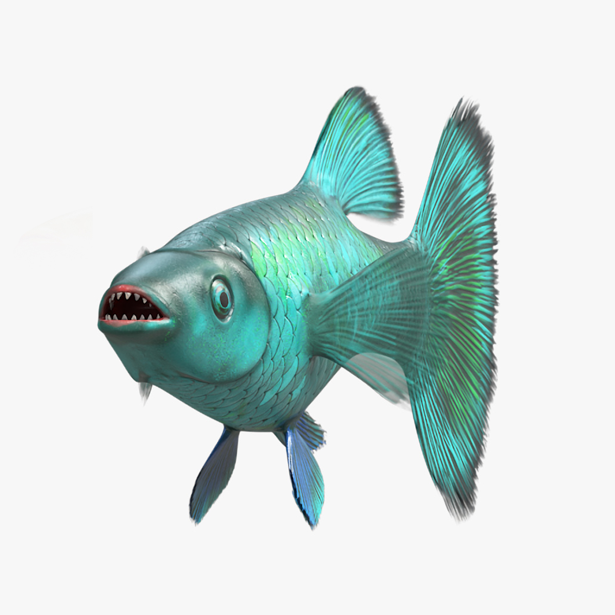 3D Guppy Fish Malachite Rigged for Cinema 4D
