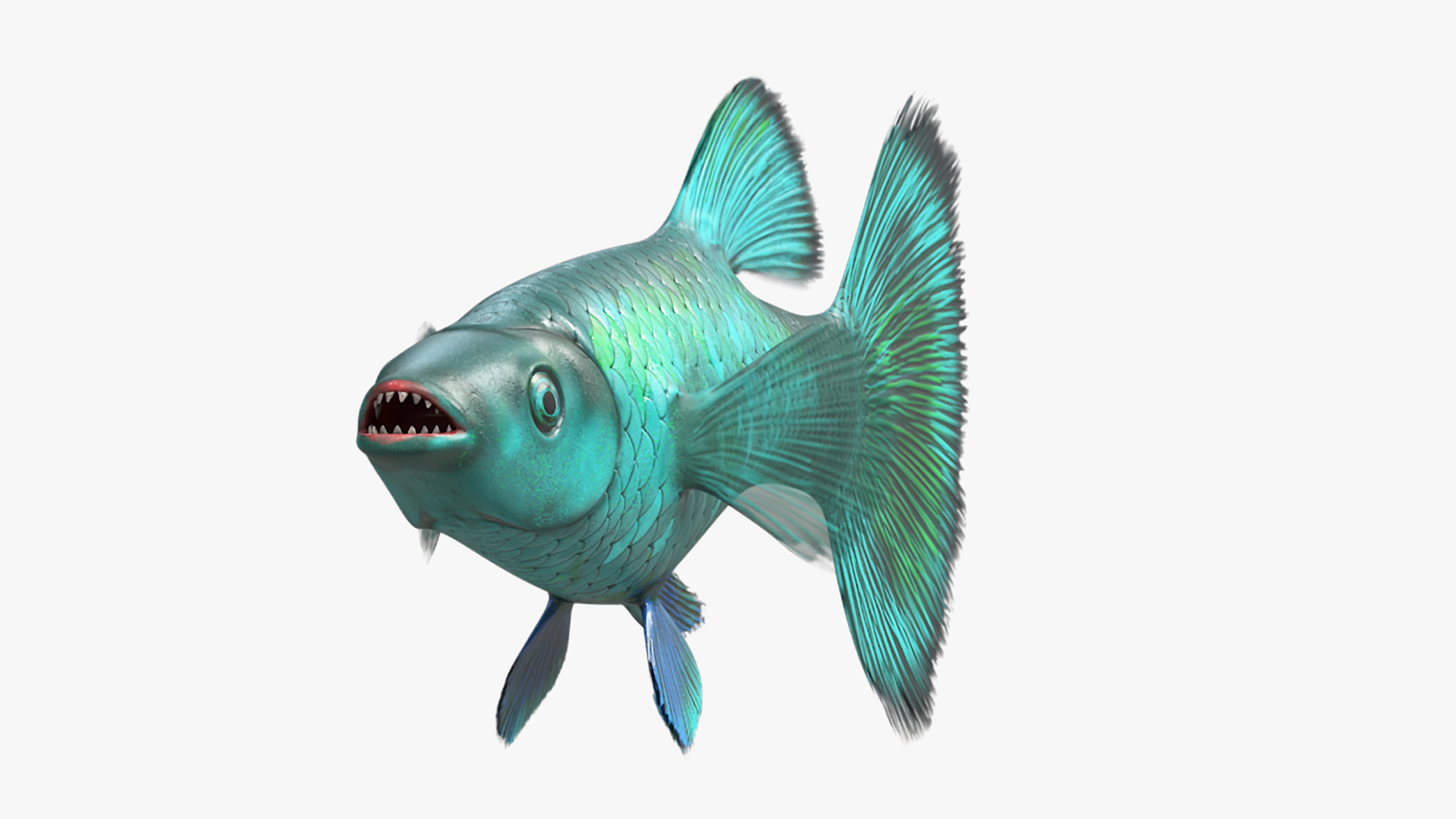 3D Guppy Fish Malachite Rigged for Cinema 4D