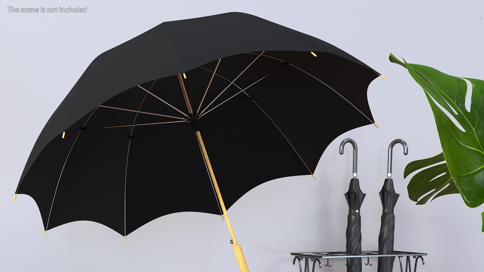 Auto Open Black Umbrella 3D model