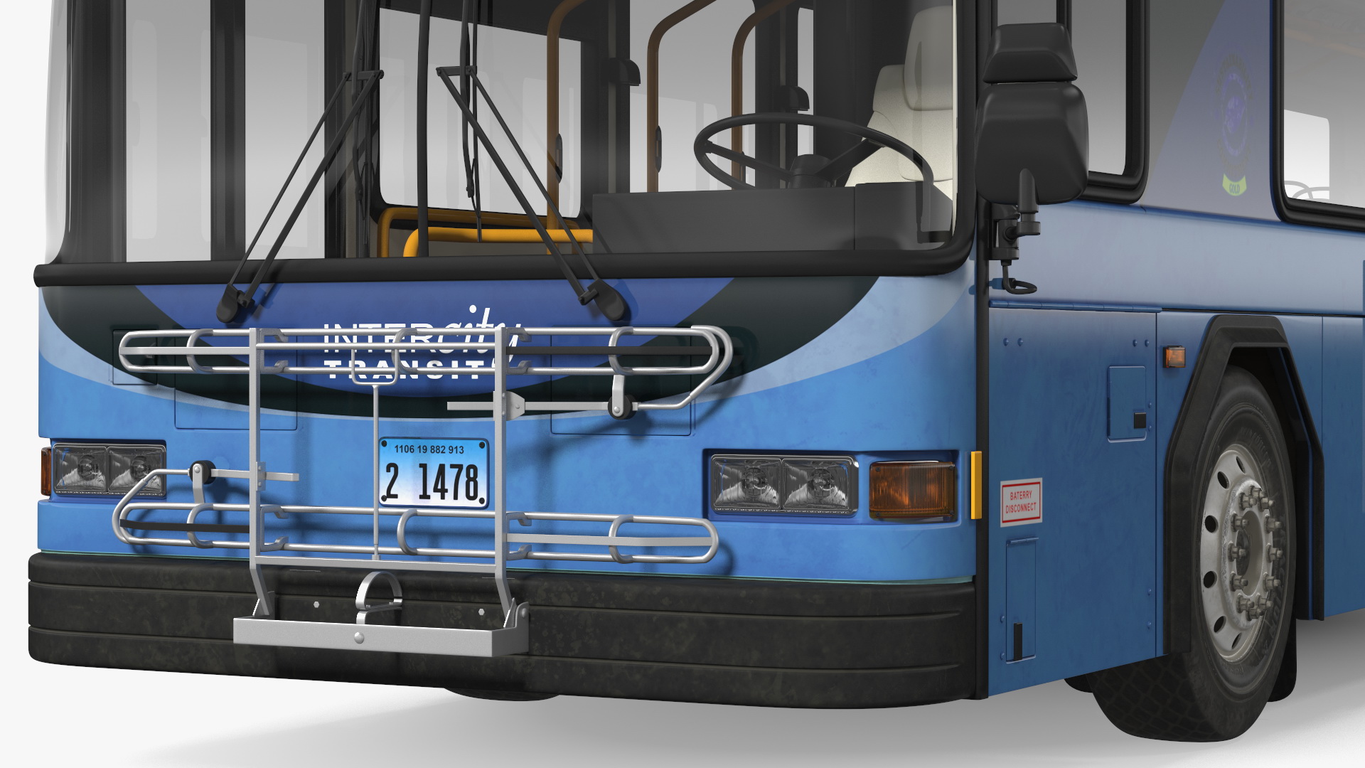 3D Gillig Low Floor Hybrid Bus Intercity Blue Simple Interior model