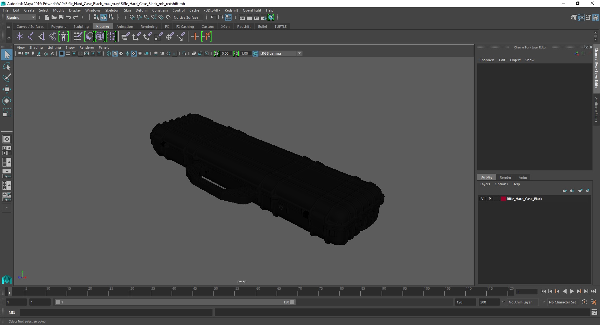 3D Rifle Hard Case Black