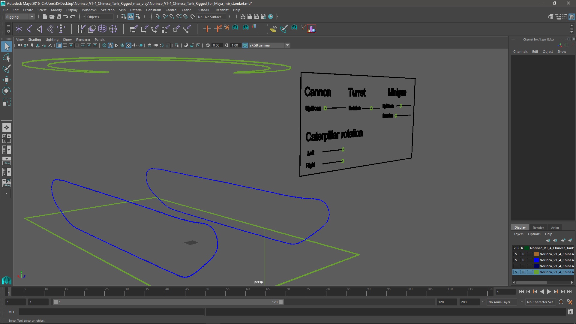 3D Norinco VT-4 Chinese Tank Rigged for Maya