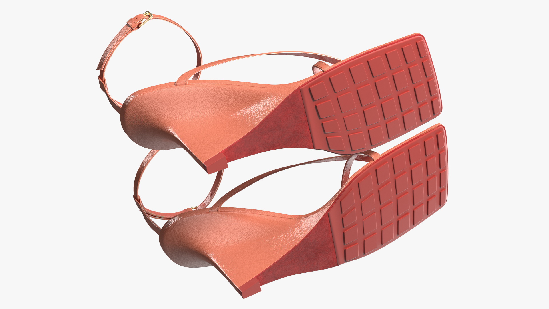 Women Stretch Wedge Sandals Pink 3D