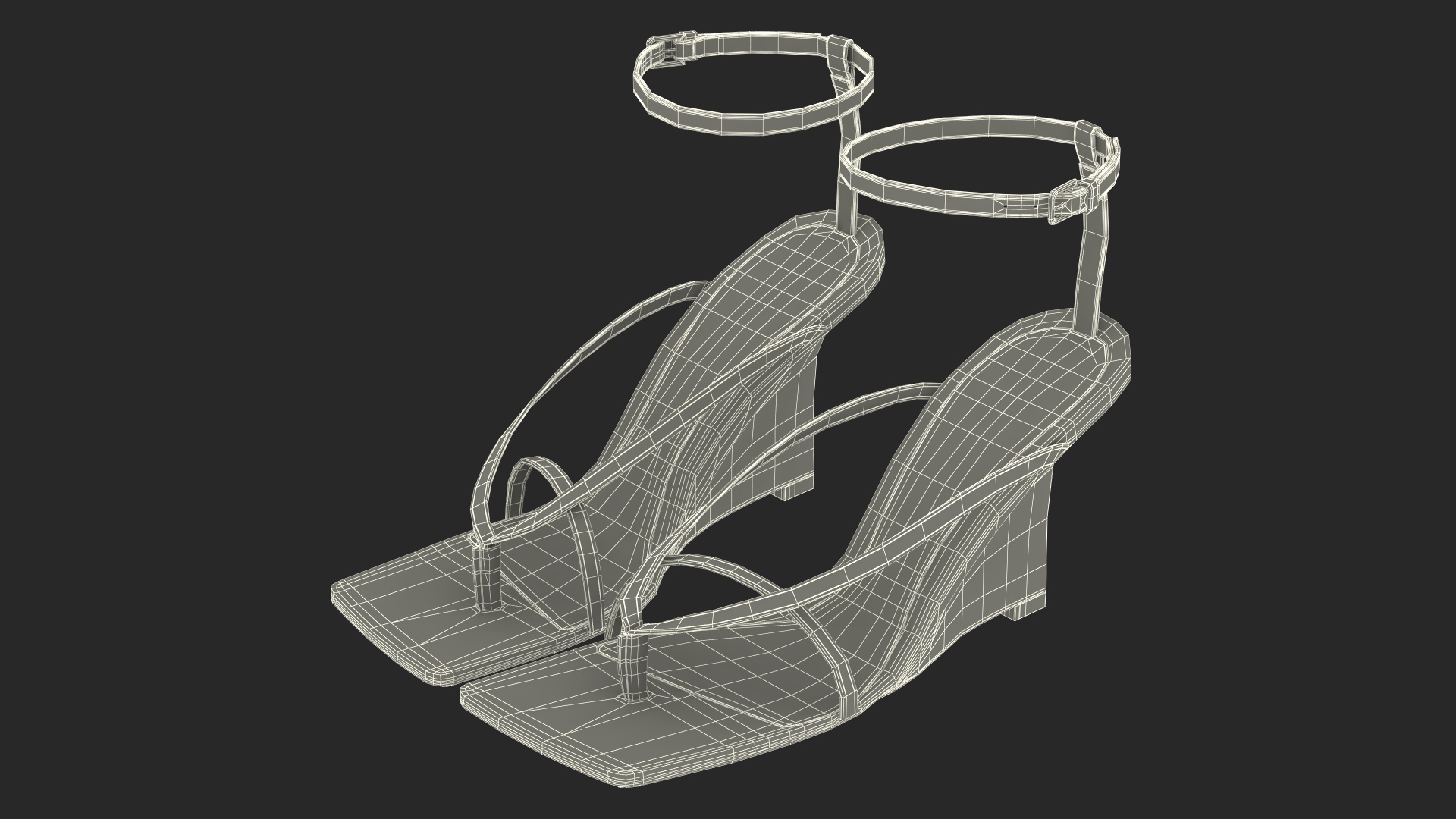 Women Stretch Wedge Sandals Pink 3D