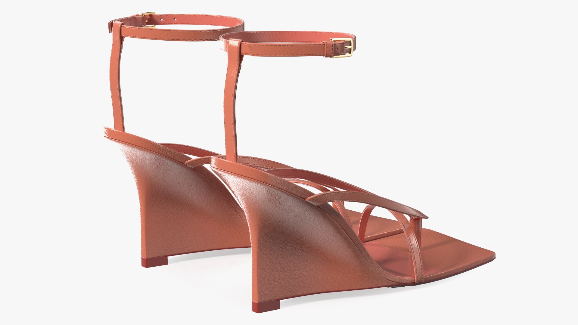 Women Stretch Wedge Sandals Pink 3D