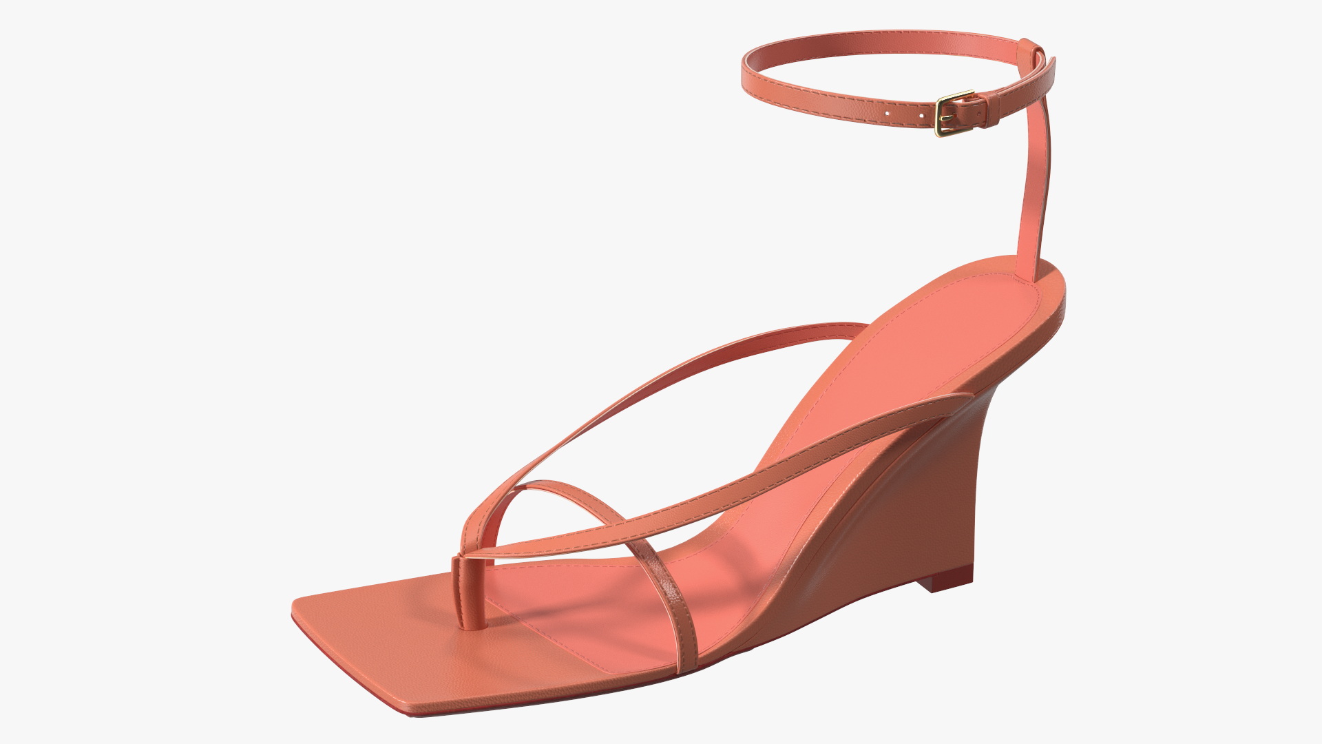 Women Stretch Wedge Sandals Pink 3D