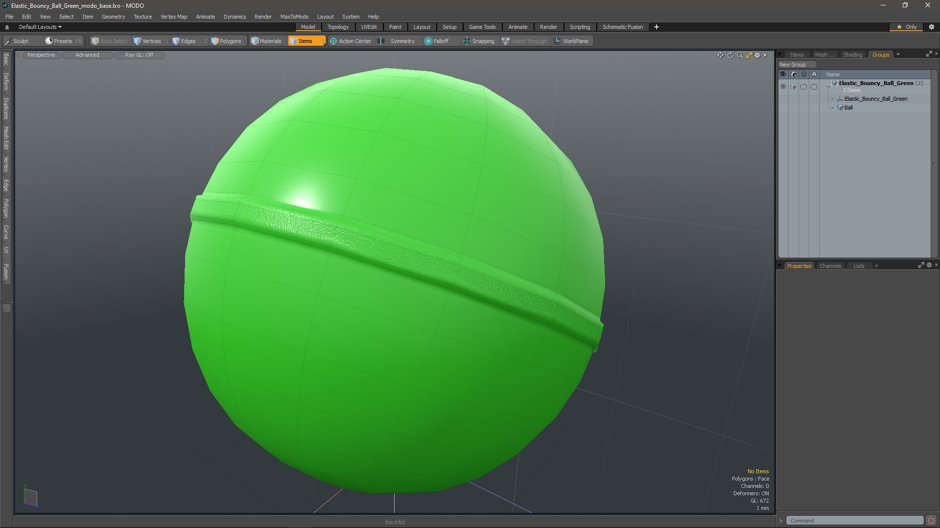 3D model Elastic Bouncy Ball Green