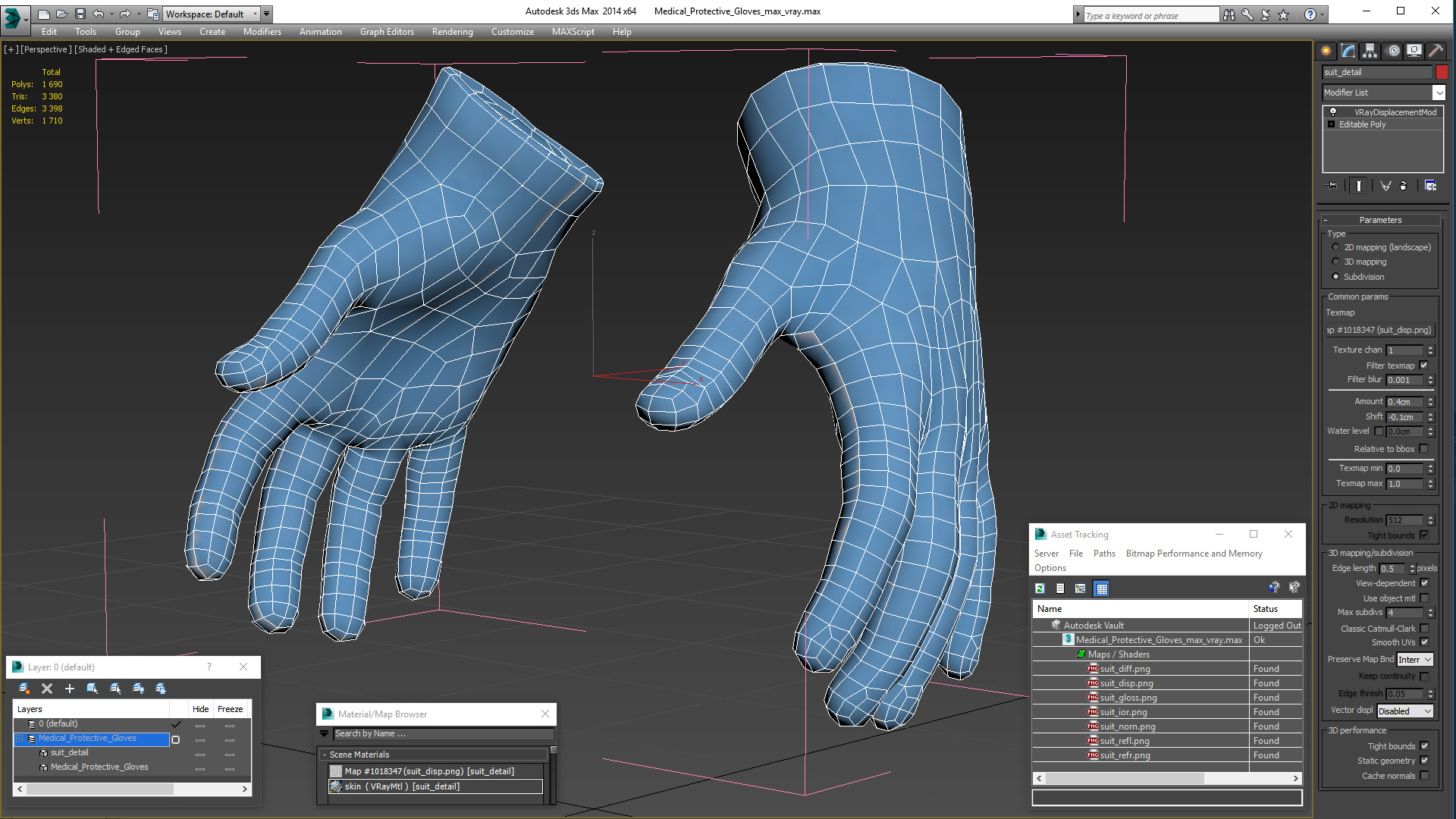 3D model Medical Protective Gloves