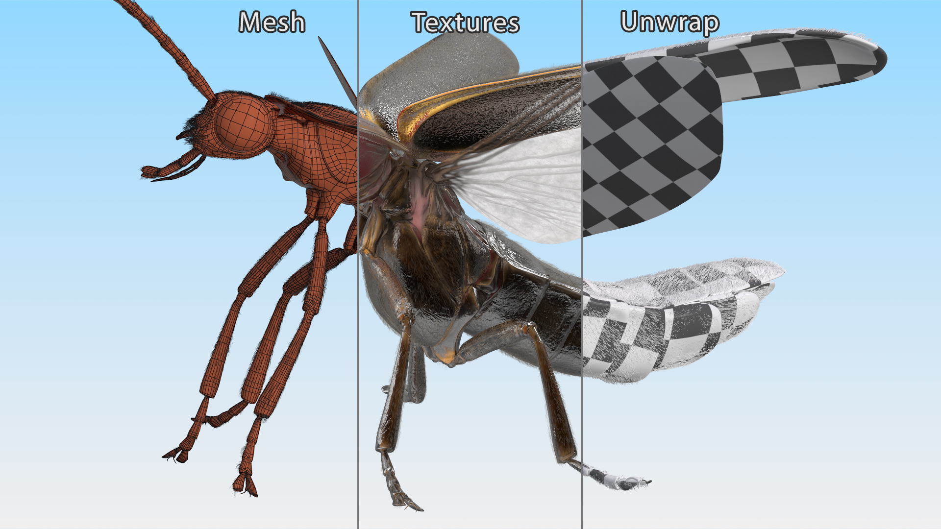 3D Big Dipper Firefly Standing Pose Fur