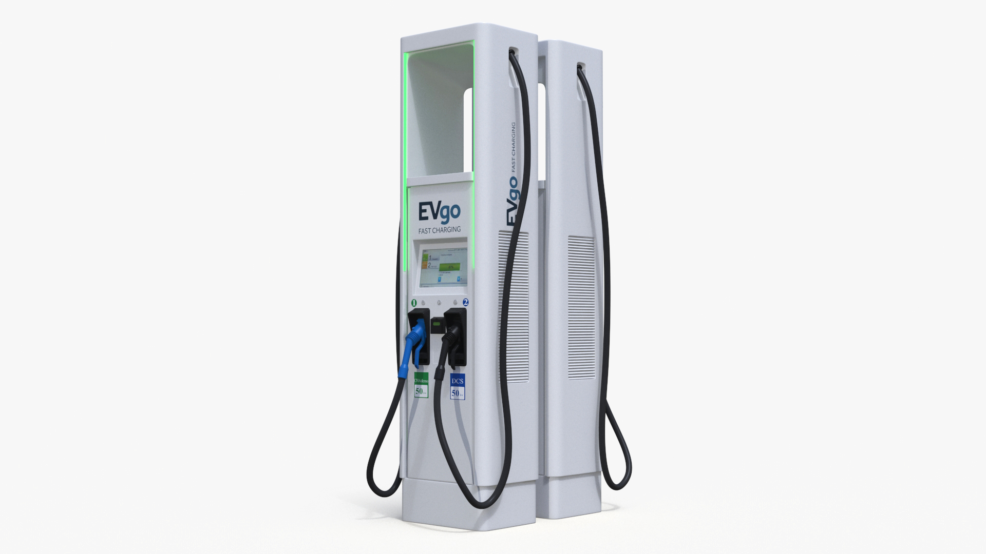 Charging Station and Electric Cars 3D model
