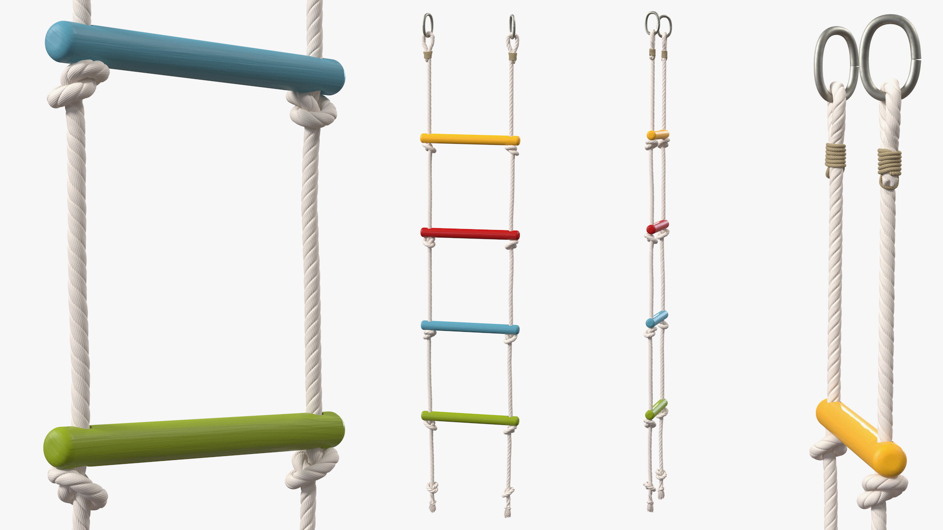 3D Colored Wooden Rope Ladder