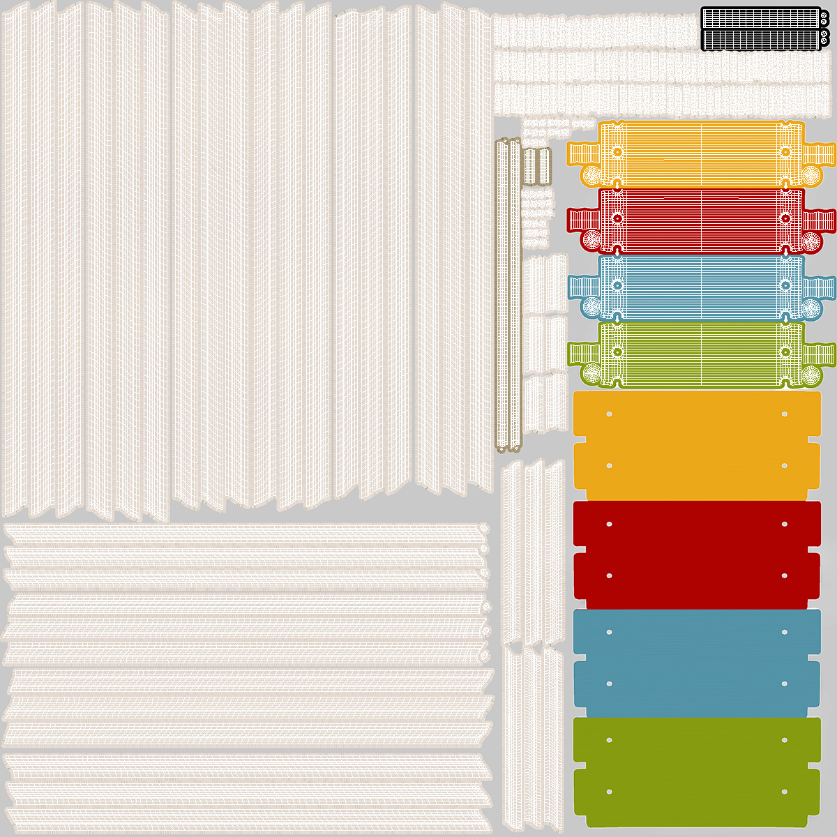 3D Colored Wooden Rope Ladder