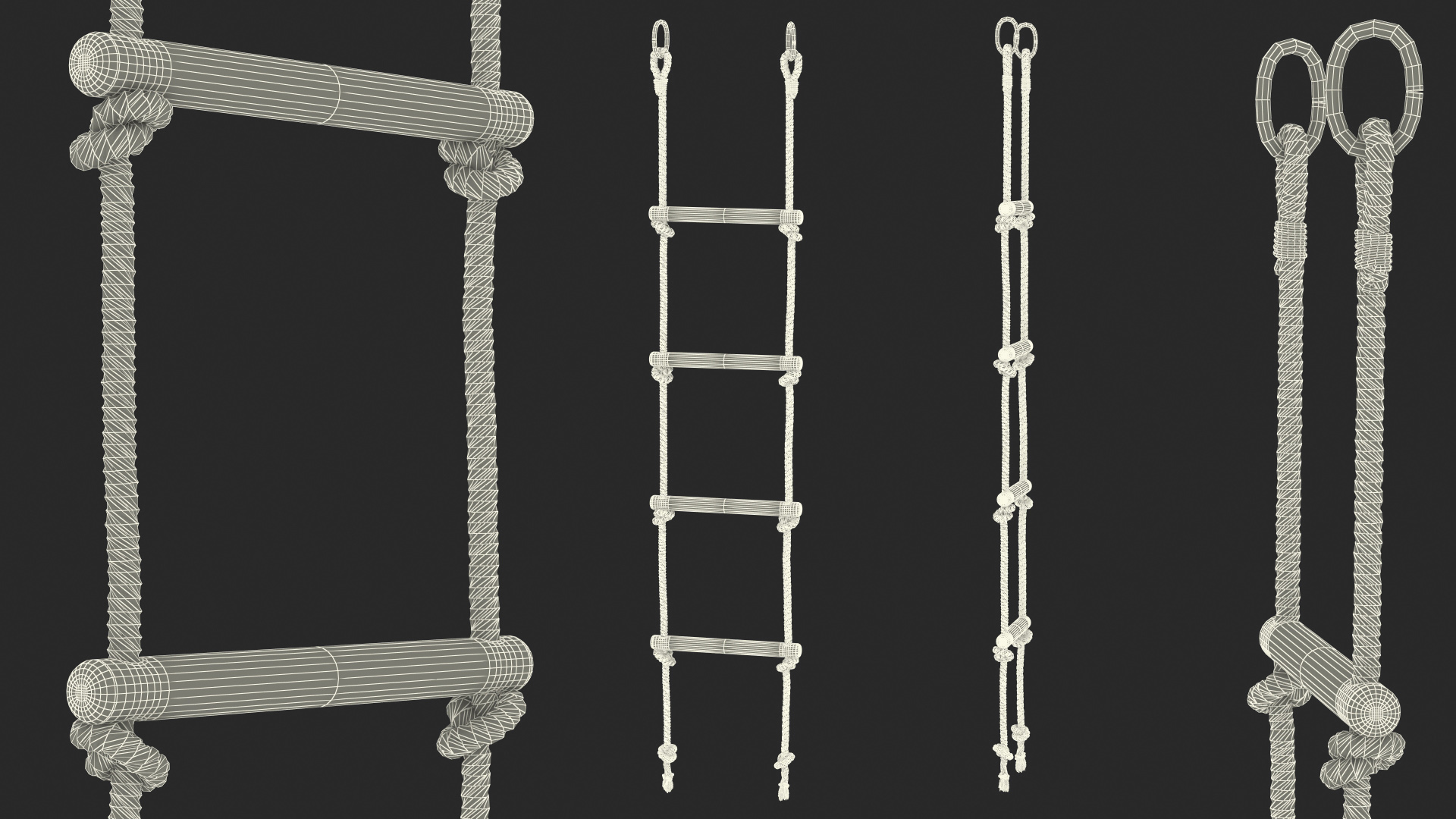 3D Colored Wooden Rope Ladder