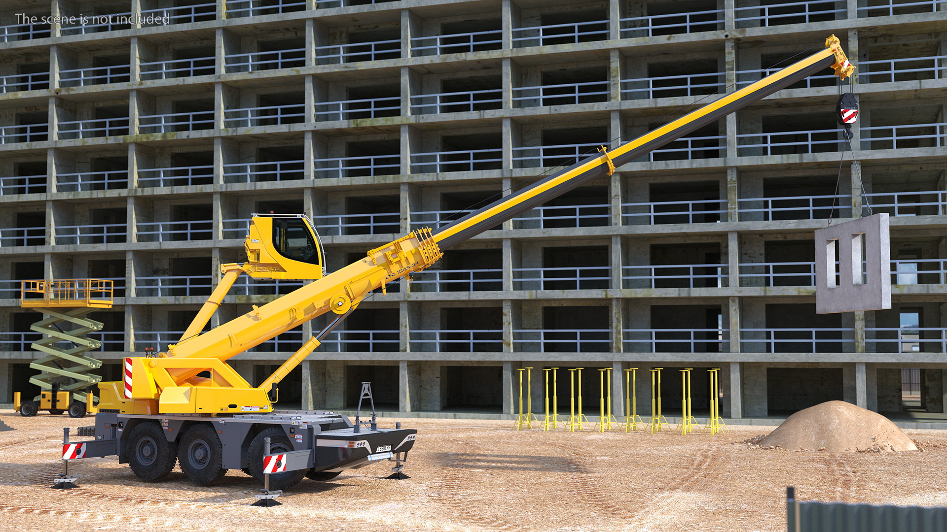 Mobile Crane Liebherr Working 3D model