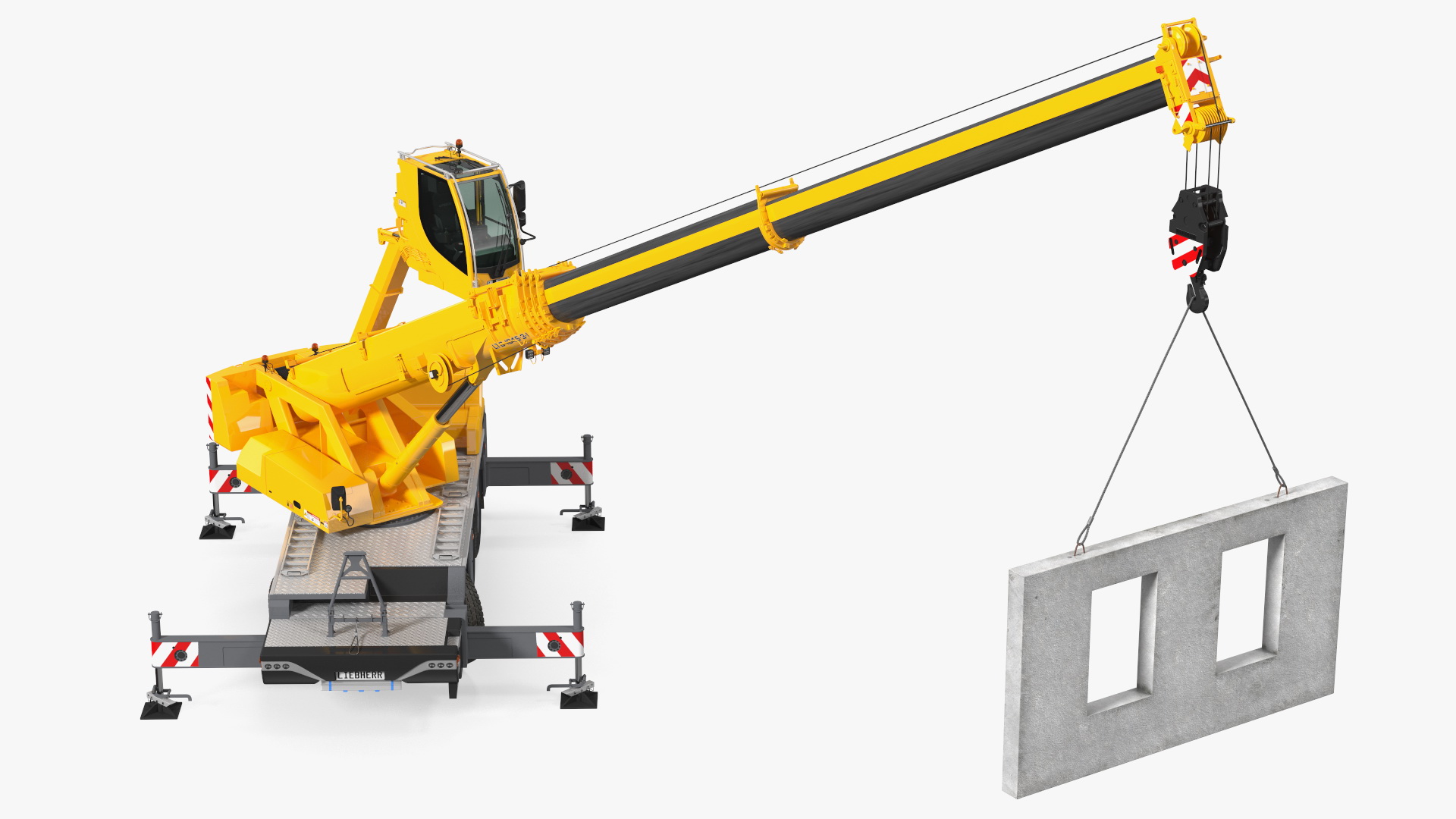 Mobile Crane Liebherr Working 3D model